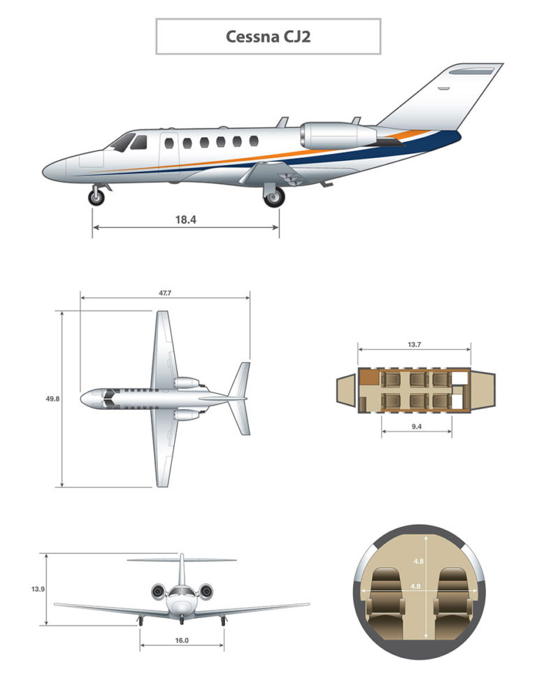 Cessna CJ2 cabin dimensions