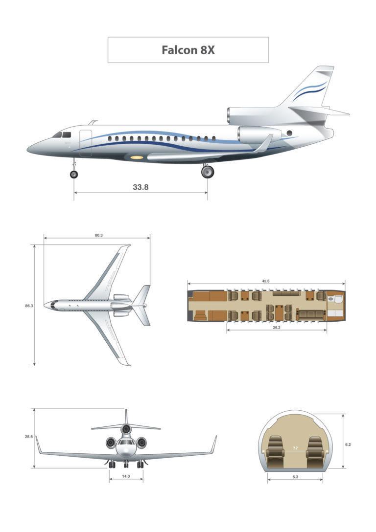 cabin specs Falcon 8X